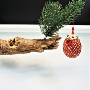Christmas Ornament Sequined Jeweled Egg Vintage Tree Decoration
